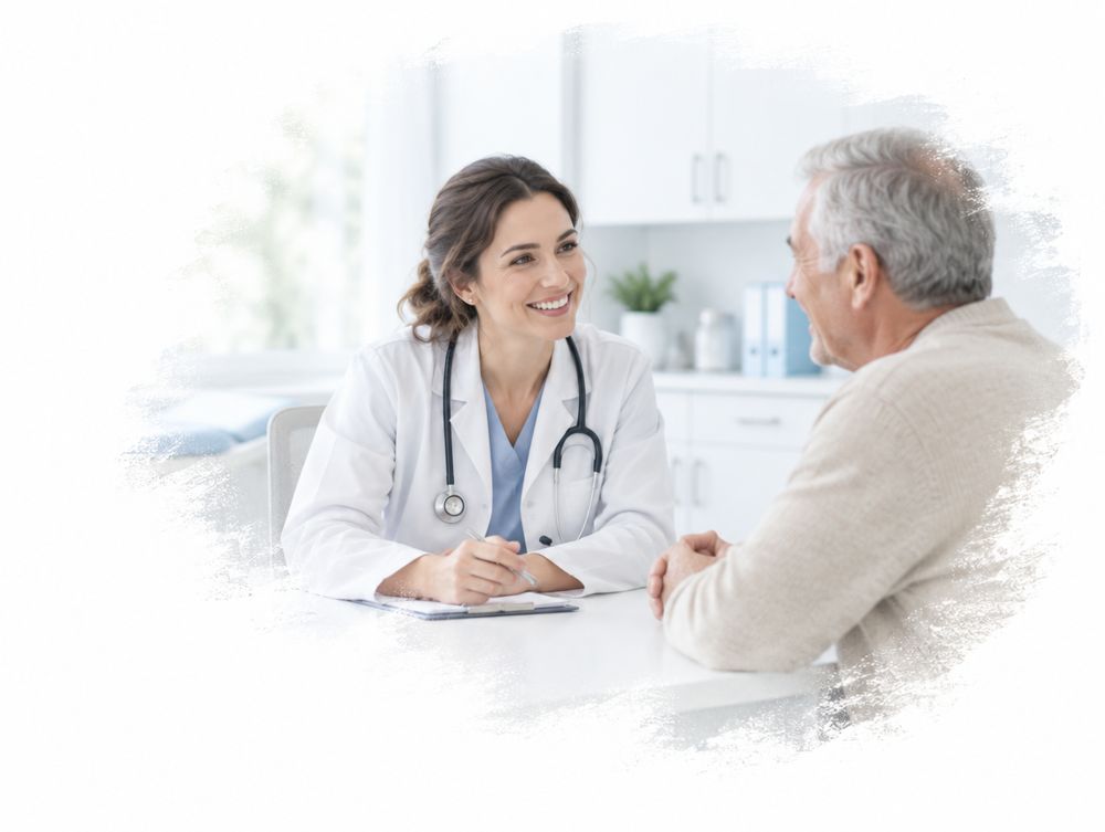 Family doctor talking with a patient at Downsview Family Physician and Walk-in in North York